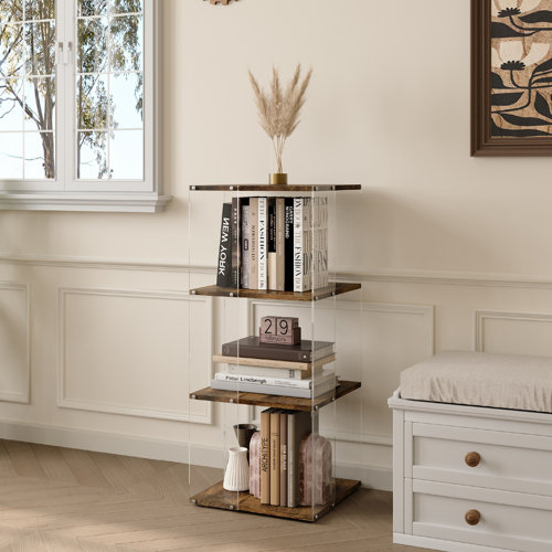 17 Stories Vinicia Bookcase, 3 Tier Display Case, Bookshelf, Floor ...